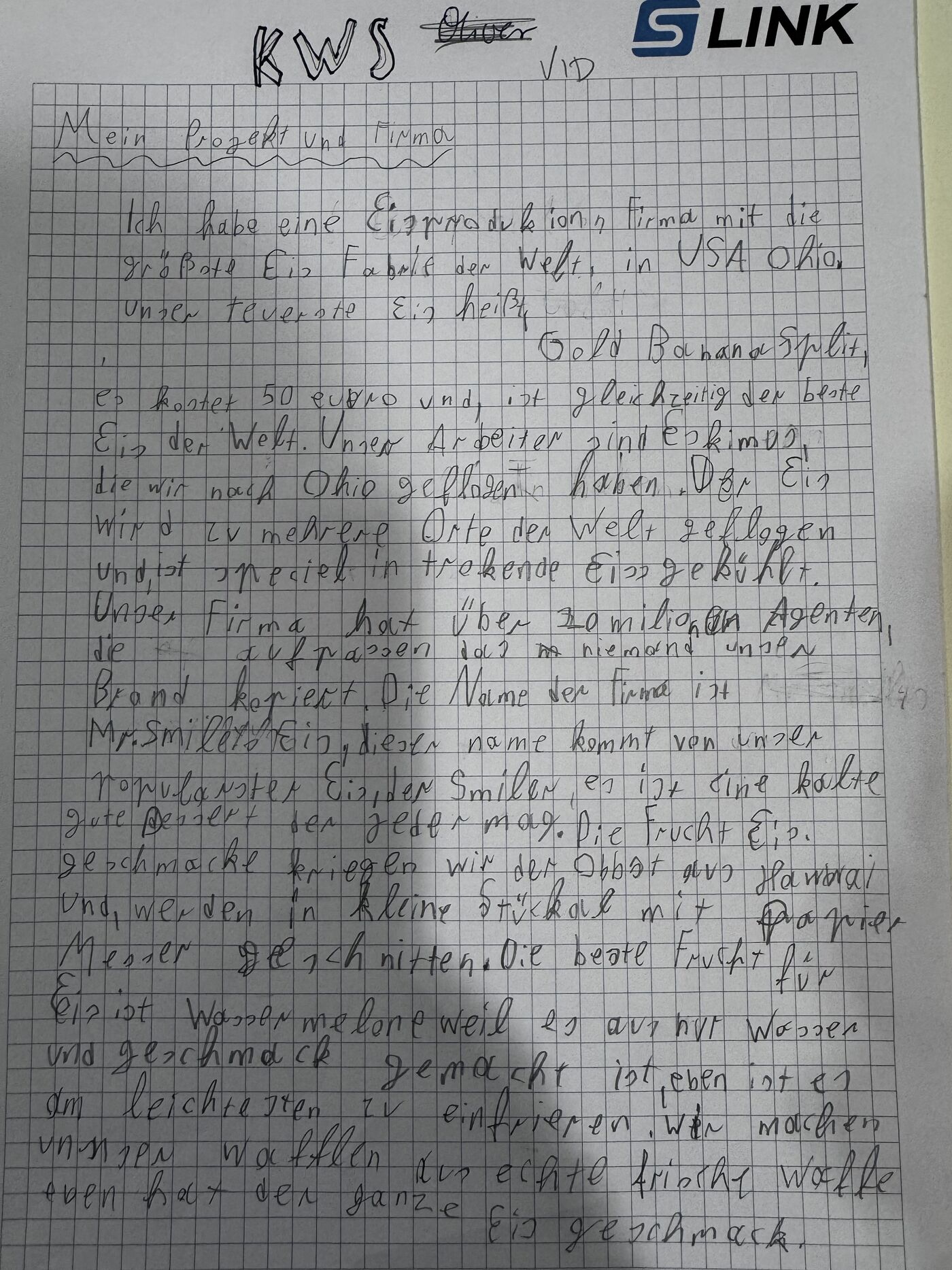 Handgeschriebene Seite 1 von Vid, 15. Oktober 2026