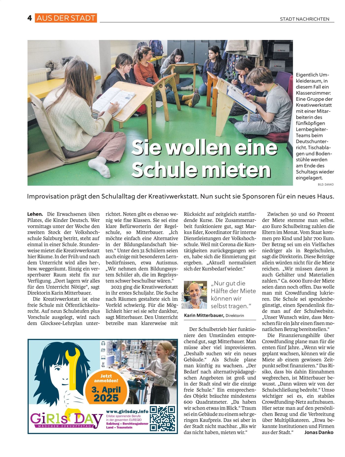 Artikel in den Stadtnachrichten, 2025